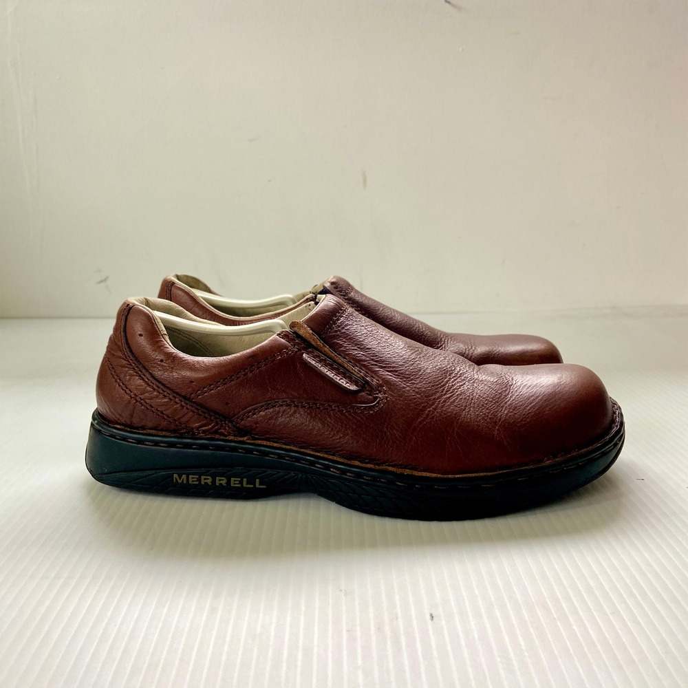 Merrell Redwood Brown Leather Slip On Loafers J43525 Mens 12